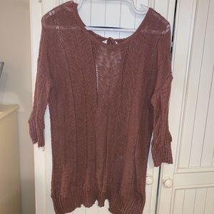 Knitted & Knotted Anthropologie Open Back Sweater